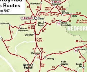 Map of local bus routes