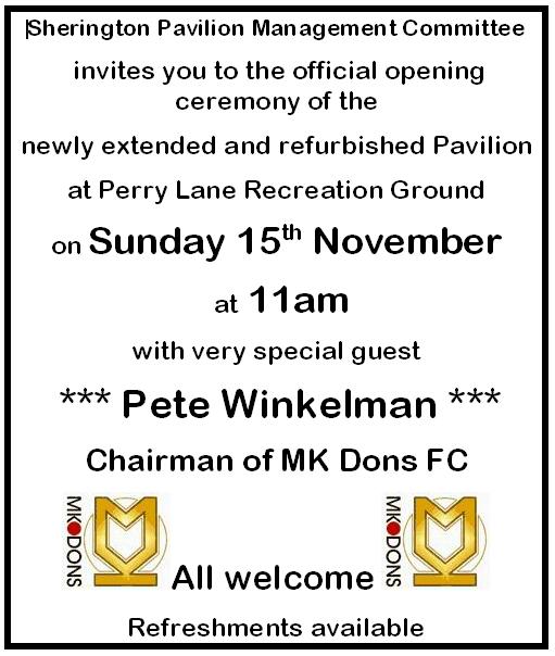 Sherington Sports Pavilion - Official Opening