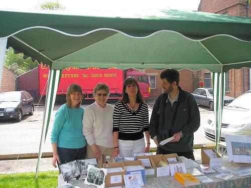 Kay, Sheila, Caroline and Mark manning the Sherington Historical Society stall - 5 May 2008